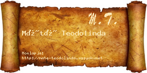 Máté Teodolinda névjegykártya